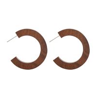 Bohemian Simple Geometric C- Shaped Wood Earrings Ear Hoop Jewelry main image 5