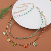 Fashion Bohemian Hand-woven Beaded Multi-layer Flower Necklace main image 5