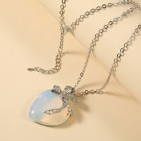 Creative Fashion Geometric Heart-shaped Natural Stone Alloy Necklace main image 3