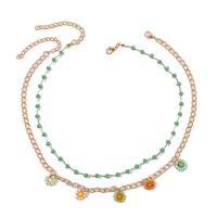 Fashion Bohemian Hand-woven Beaded Multi-layer Flower Necklace main image 3