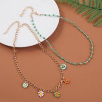 Fashion Bohemian Hand-woven Beaded Multi-layer Flower Necklace main image 2