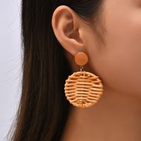 Fashion Bohemian Hand-woven Geometric Rattan Earrings main image 1