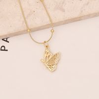 Drop Oil Butterfly Copper Inlaid Zircon Necklace sku image 4