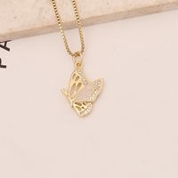 Baisse De Pétrole Papillon Cuivre Incrusté Zircon Collier sku image 3