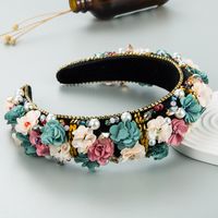 Fashion Ethnic Style Color Flower Inlaid Rhinestone Headband sku image 1