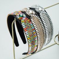 Baroque Style Geometric Color Glass Drill Full Diamond Headband Hair Accessories main image 1