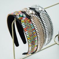 Baroque Style Geometric Color Glass Drill Full Diamond Headband Hair Accessories main image 2