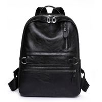 Women's 2022 New Urban Simple Soft Leather Backpack Large Capacity Student Schoolbag sku image 2