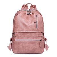 Women's 2022 New Urban Simple Soft Leather Backpack Large Capacity Student Schoolbag sku image 4