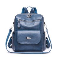 Fashion Women's  New Simple Shoulder Messenger Soft Pu Travel Backpack sku image 3