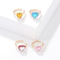 Fashion Simple Retro Heart Shape Glass Alloy Ear Stud Earring main image 1