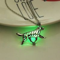 Mode Kreative Glow Accessoriesluminous Wolf Anhänger Legierung Halskette sku image 2