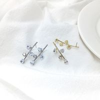 Creative Fashion Crystal Branch Shape Zircon Inlaid Stud Earrings main image 2
