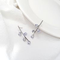 Creative Fashion Crystal Branch Shape Zircon Inlaid Stud Earrings main image 3