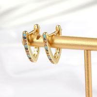 Fashion Simple Copper Electroplated 18k Gold Color Zircon V-shaped Earrings main image 1