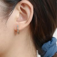 Fashion Simple Copper Electroplated 18k Gold Color Zircon V-shaped Earrings main image 2