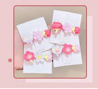 Cute Pink Flower Shape Metal Hair Clip Set main image 8