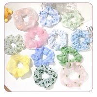 Simple Cute Flower Pattern Fabric Rubber Band Hair Scrunchy main image 9