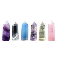 Amethyst Single Pointed Hexagonal Prism Rough Stone Polished Natural Crystal Column Home Decoration main image 1