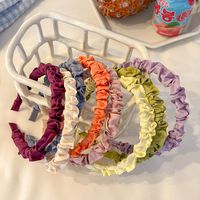 Fashion Cute Solid Color Satin Pleated Thin Cloth Headband Wholesale main image 3