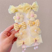 Fashion Cute  Bow Flower Fabric Mesh Hairpin Hair Accessories sku image 3