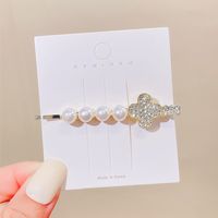 New Fashion Shiny Pearl Inlaid Rhinestone Metal Hair Clip sku image 14