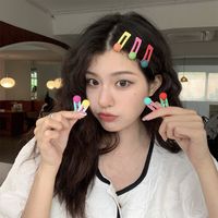 Fashion Cute Candy Color Round Bean Classic Barrettes Side Clip Hairpin main image 4