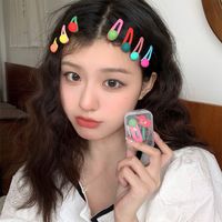 Fashion Cute Candy Color Round Bean Classic Barrettes Side Clip Hairpin main image 1