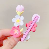 Cute Pink Flower Shape Metal Hair Clip Set main image 3