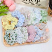 Simple Cute Flower Pattern Fabric Rubber Band Hair Scrunchy main image 1