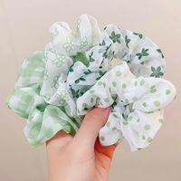 Simple Cute Flower Pattern Fabric Rubber Band Hair Scrunchy main image 6