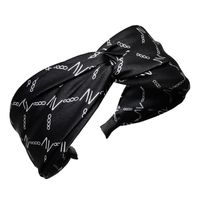 Retro Black White Crossed Fabric Wide Edge Hair Band main image 4