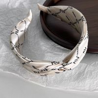 Retro Black White Crossed Fabric Wide Edge Hair Band sku image 1