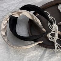 Fashion Retro Solid Color Tassels Pearl Fabric Headband main image 5