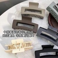 Simple Fashion Rectangular Hollow Solid Color Plastic Hair Claw main image 4