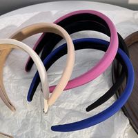 Simple Retro Khaki Blue Solid Color Fabric Hair Band main image 2