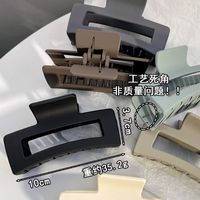 Simple Fashion Rectangular Hollow Solid Color Plastic Hair Claw main image 2