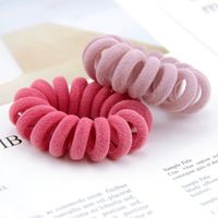 Telephone Line Shaped Solid Color Flocking Simple Hair Ring main image 2