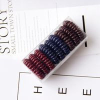 9 Boxed Telephone Line Shaped Nordic Color Small Transparent Hair Rope sku image 1