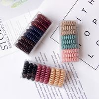 9 Boxed Telephone Line Shaped Nordic Color Small Transparent Hair Rope main image 1