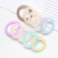 Fashion Macaron Frosted Transparent Candy Color Simple Phone Line Hair Ring main image 1