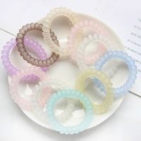 Fashion Macaron Frosted Transparent Candy Color Simple Phone Line Hair Ring main image 5