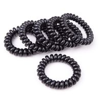 Set Large Bold Black High Elastic Telephone Wire Hair Accessories Hair Rope main image 3
