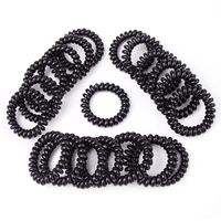 Set Large Bold Black High Elastic Telephone Wire Hair Accessories Hair Rope main image 4