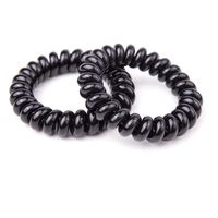 Set Large Bold Black High Elastic Telephone Wire Hair Accessories Hair Rope main image 6