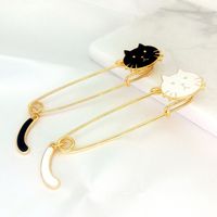 Fashion Popular Solid Color Cute Dripping Oil Kitty Brooch main image 3