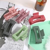 Solid Color Frosted Acrylic Rectangular Large Hair Clip main image 5