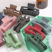 Solid Color Frosted Acrylic Rectangular Large Hair Clip main image 4