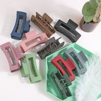 Solid Color Frosted Acrylic Rectangular Large Hair Clip main image 2