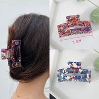 Acetate Rectangular Grip Color Hollow Geometric Barrettes Set main image 4